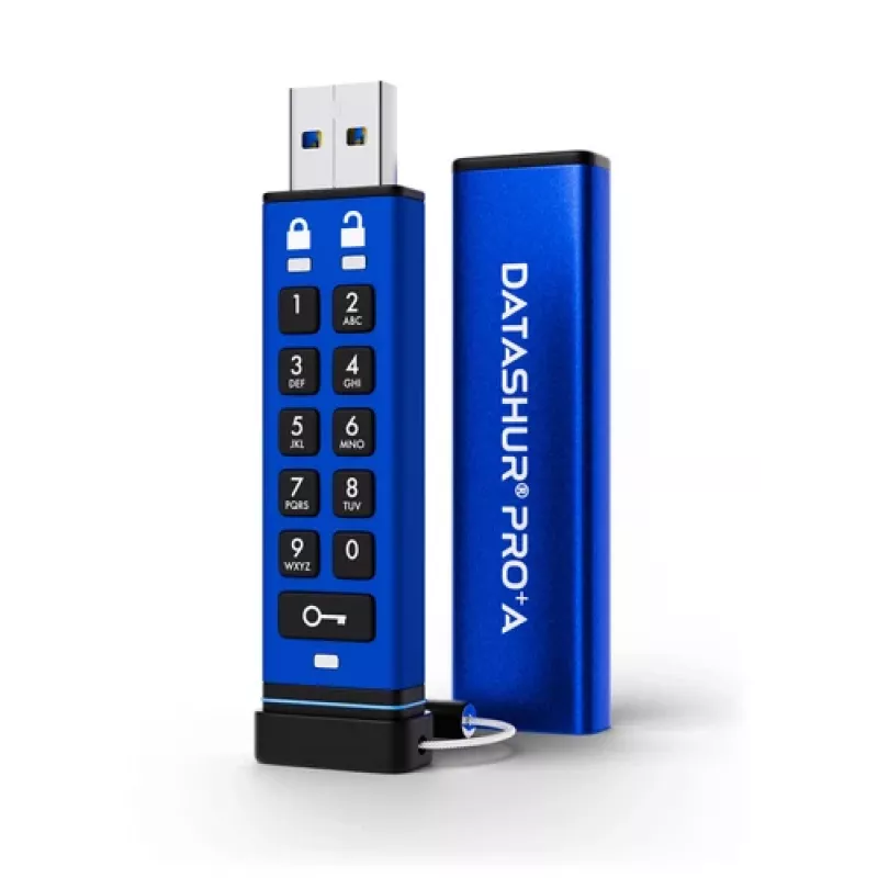 iStorage datAshur PRO+A Unidade flash USB 3 de 64GB, 256-bit (IS-FL-DA3A-256-64)