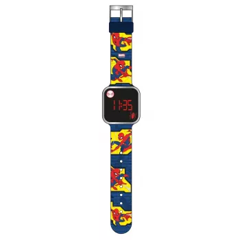 Relógio infantil digital LED Spiderman PULIO - vermelho/azul
