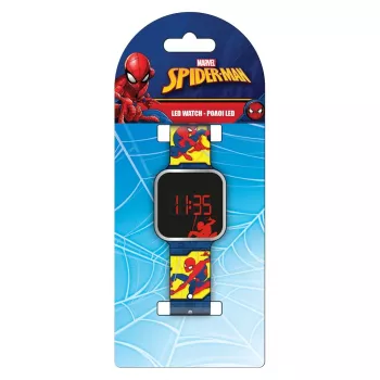 Relógio infantil digital LED Spiderman PULIO - vermelho/azul