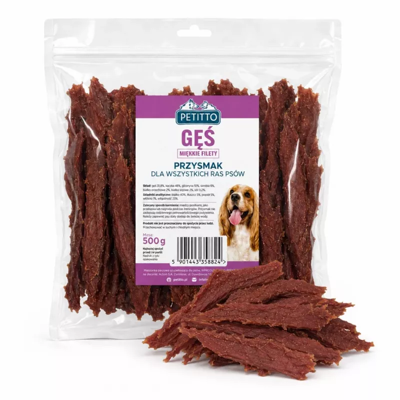 Filetes de ganso tenros PETITTO para cães 500g