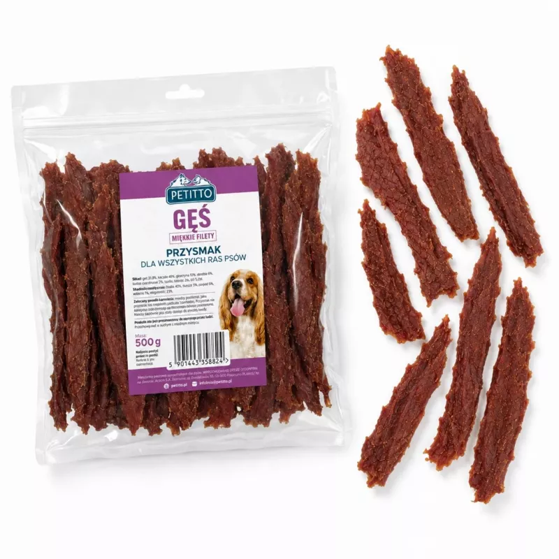 Filetes de ganso tenros PETITTO para cães 500g