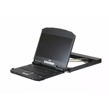 Consola KVM LCD ATEN CL3800NW 18,5 polegadas Dual-Rail - DVI, USB, montagem em rack 1U, Full HD
