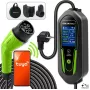 Carregador EV portátil Qoltec Type 2 para Schuko 3,5 kW 16 A cabo 5 m com Wi-Fi e LCD