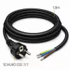 Cabo de alimentação Schuko CEE 7/7 para descarnado & estanhado QOLTEC 54598 3m H05VV-F 3x1,0mm² preto