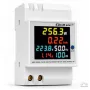 Qoltec Contador de energia monofásico 6 em 1 para calha DIN com TC de 100A, 230V, LCD, saída de impulsos