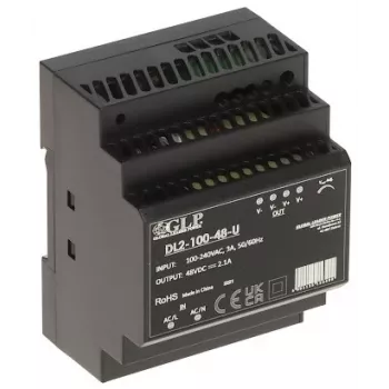 GLP fonte de alimentação comutada DL2-100-48-U | 100,8 W 48 V fonte de alimentação industrial para calha DIN