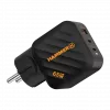 Fonte de alimentação GaN HAMMER RapidCharge 65W - 2x USB-C PD, 1x USB-A QC, preto