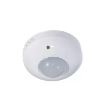 MACLEAN MCE19 Detetor de movimento PIR de teto – cobertura 360°, carga de lâmpadas incandescentes 1200 W / carga LED 300 W, tempo e lux ajustáveis, branco
