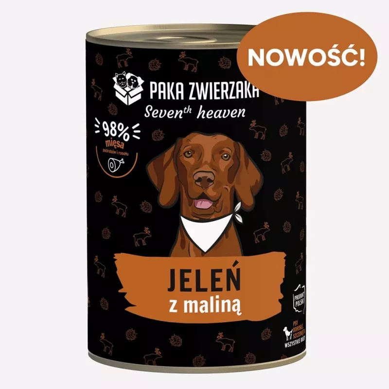 Paka Zwierzaka Seventh Heaven veado com framboesa 400g comida húmida para cães