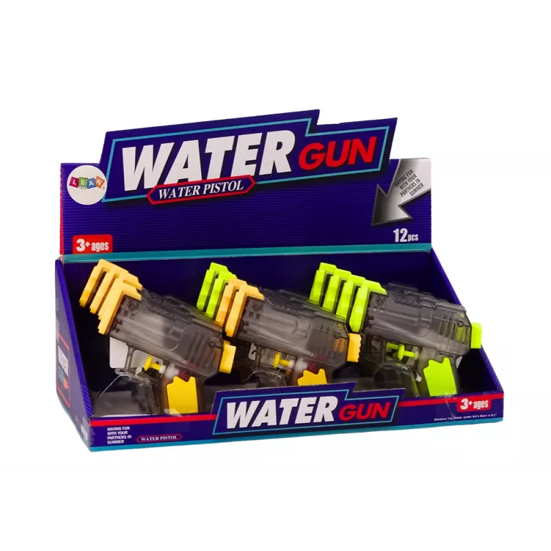 LEAN TOYS Pistola de água pequena transparente amarela laranja