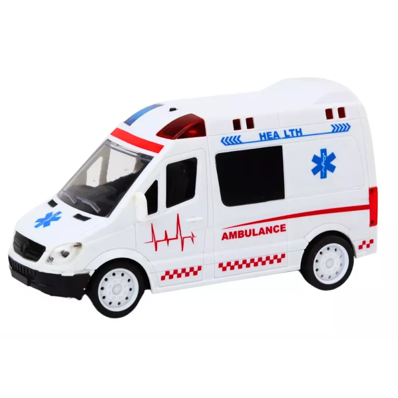 LEAN TOYS Ambulância RC 1:16 com luz e som - branca