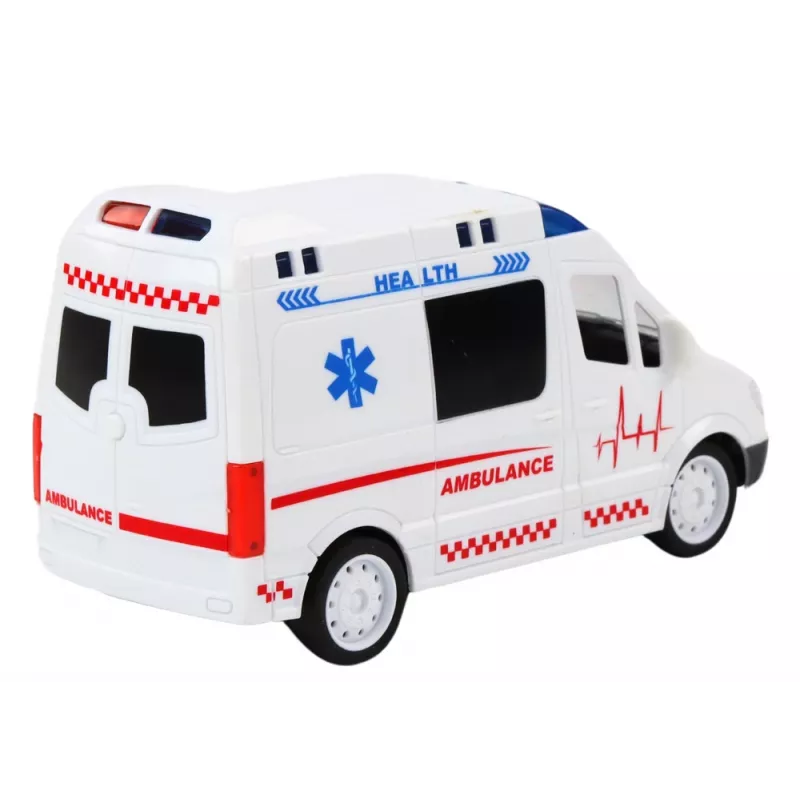 LEAN TOYS Ambulância RC 1:16 com luz e som - branca