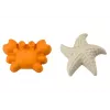 LEAN TOYS Conjunto de brinquedos de areia - balde, moinho, peneiro, 3 formas pastel (6 peças)
