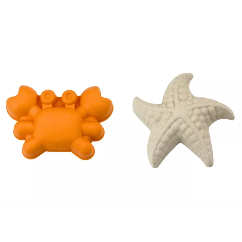 LEAN TOYS Conjunto de brinquedos de areia - balde, moinho, peneiro, 3 formas pastel (6 peças)