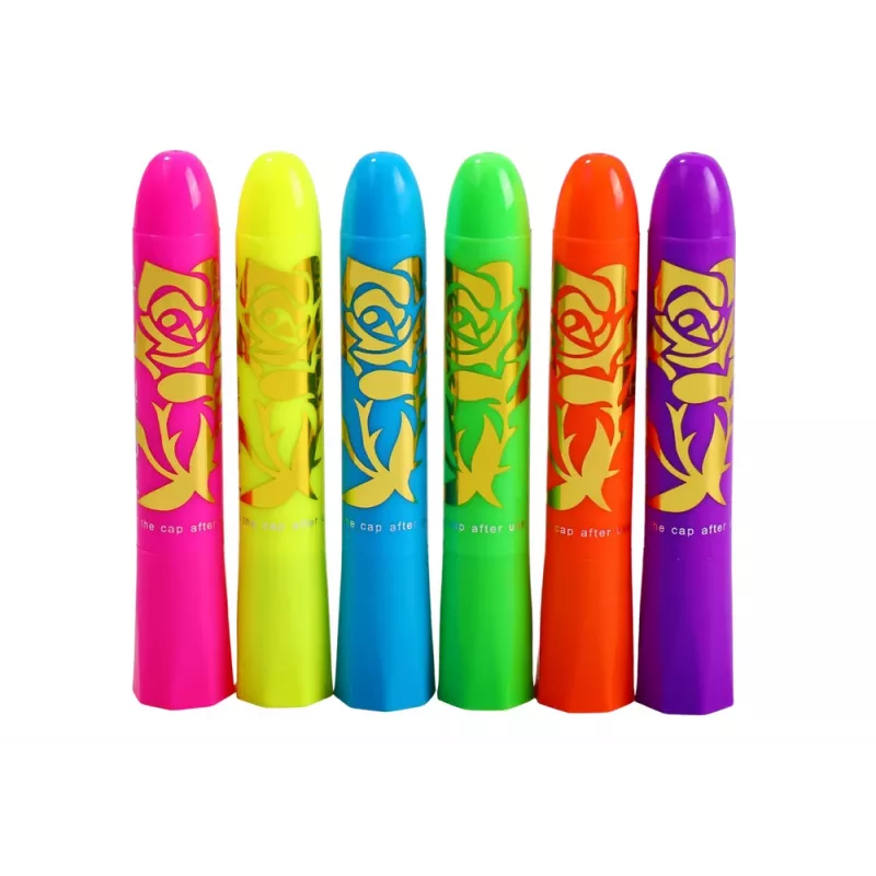 LEAN TOYS Conjunto de pintura facial canetas neon fluorescentes 6 unidades