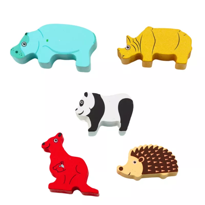 LEAN TOYS Jogo de destreza de madeira animais em equilíbrio 13 peças