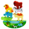 LEAN TOYS Jogo de destreza de madeira animais em equilíbrio 13 peças