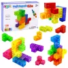 LEAN TOYS Blocos magnéticos cubo mágico puzzle 156 cartas de desafio 9 peças