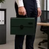 LEAN Organizador de documentos com 13 compartimentos, verde, A4, suporte