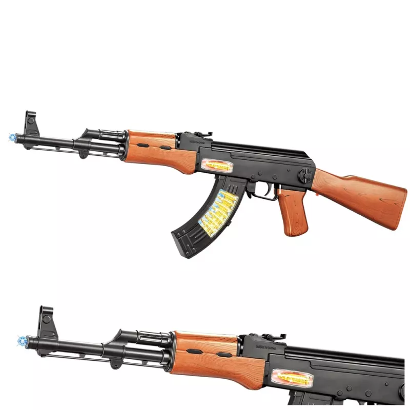 LEAN TOYS Espingarda de Brincar AK-47 para Crianças com Luz e Som 68,5 cm