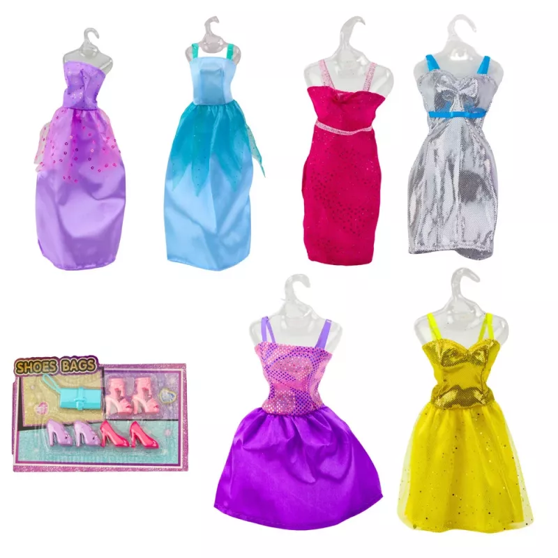 LEAN TOYS Anlily Collection Conjunto de Moda Vestidos Acessórios 17 peças