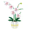 LEAN TOYS Orquídea Blocos de Construção Orquídea em Vaso Rosa e Branco 616 peças