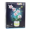 LEAN TOYS Orquídea Blocos de Construção Orquídea em Vaso Rosa e Branco 616 peças