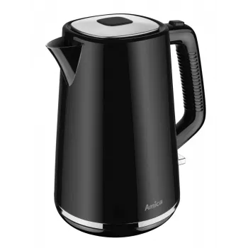 AMICA Chaleira Elétrica 1,7 L KF304 - 2200 W Aço Inoxidável Chaleira Elétrica sem Fios, Prateado/Preto