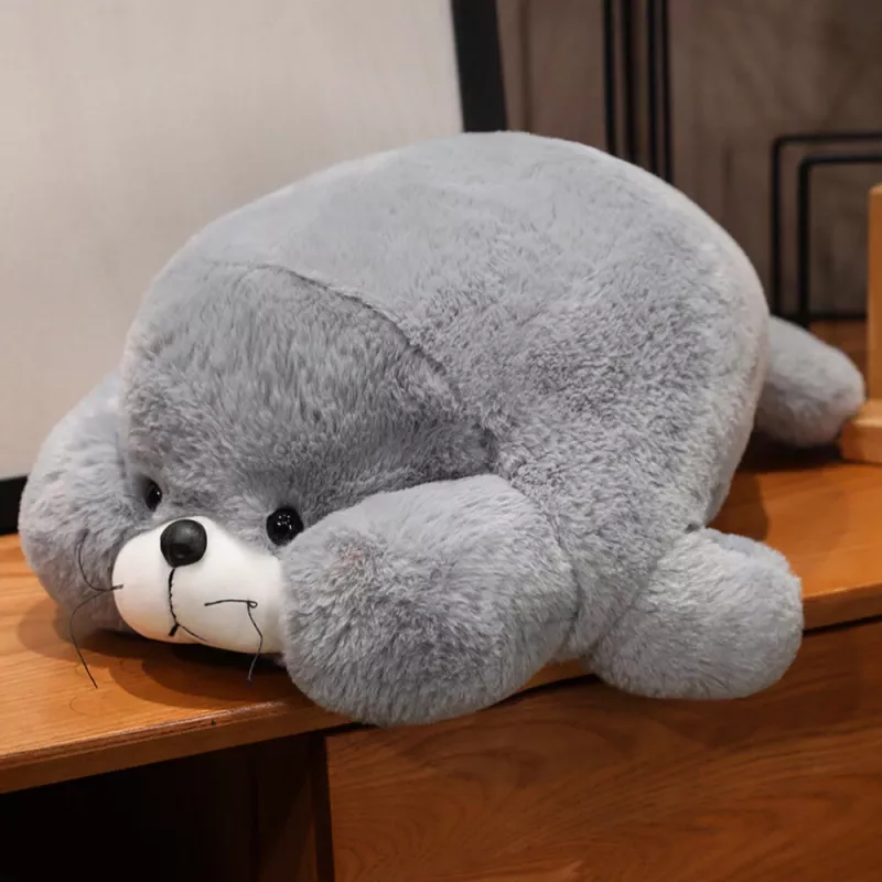 LEAN TOYS mascote de peluche foca grande cinzenta 29cm