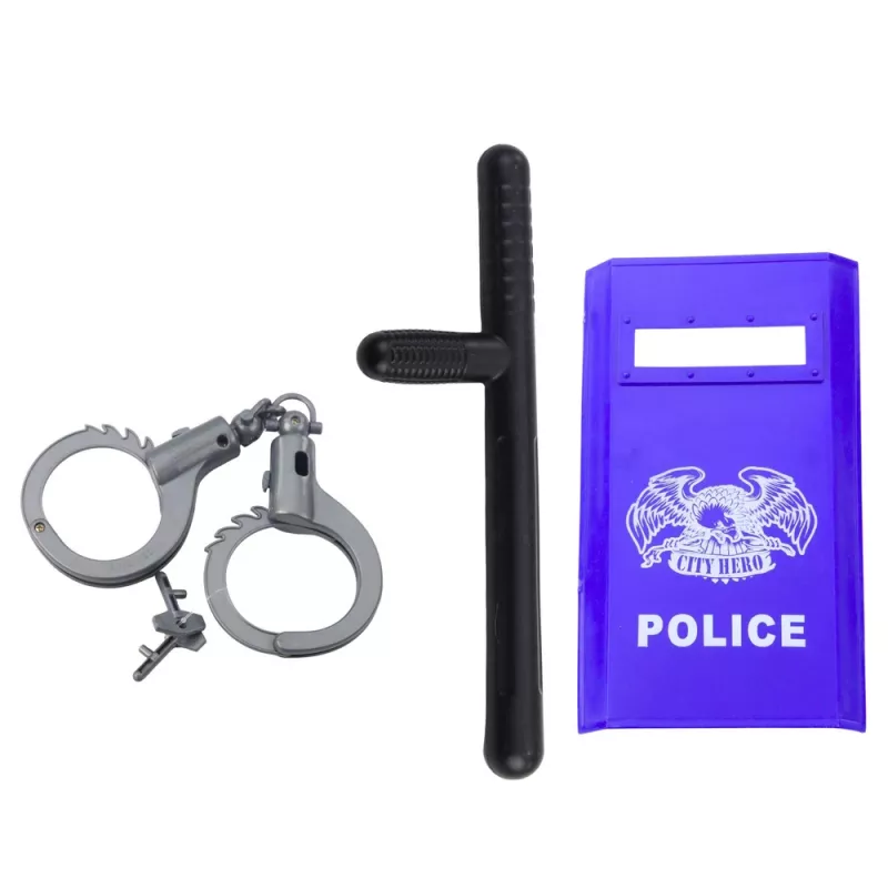 LEAN TOYS conjunto de polícia para crianças capacete pistola algemas acessórios 9 peças