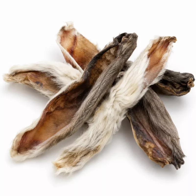 PETITTO Orelhas de coelho com pelo petiscos para cães, 500 g