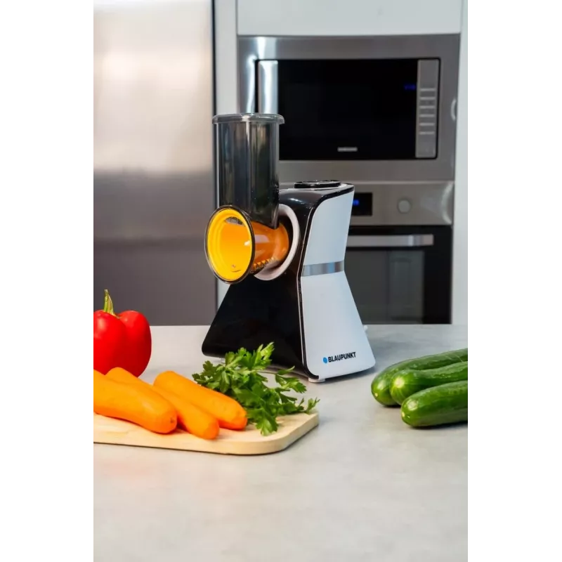 Blaupunkt Slicer FPS502 Máquina de cozinha elétrica 150 W aço inoxidável lâmina serrilhada 190 mm espessura de corte ajustável 0-15 mm preto/prateado