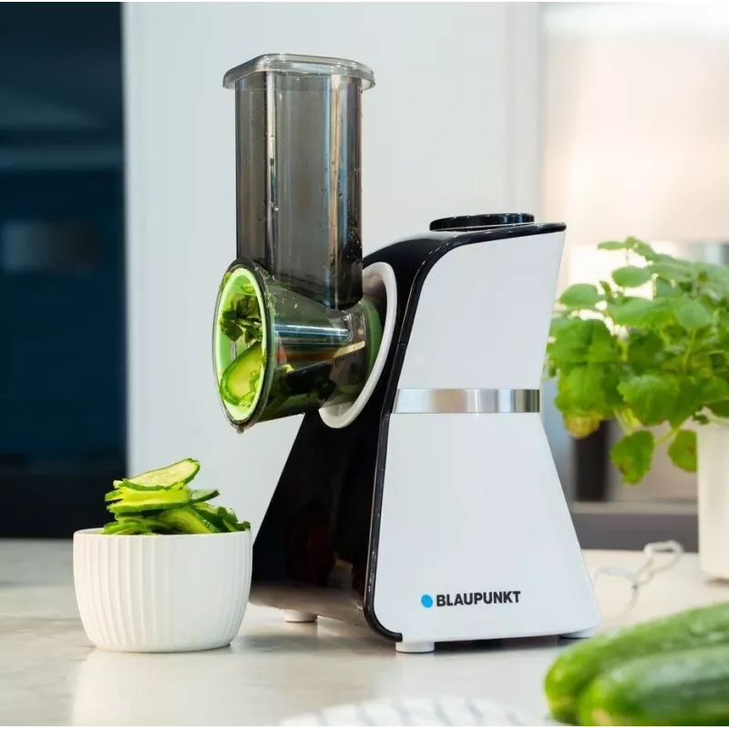 Blaupunkt Slicer FPS502 Máquina de cozinha elétrica 150 W aço inoxidável lâmina serrilhada 190 mm espessura de corte ajustável 0-15 mm preto/prateado