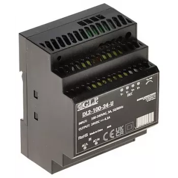 GLP Fonte de alimentação comutada DL2-100-24-U – 100W 24V fonte de alimentação industrial para calha DIN