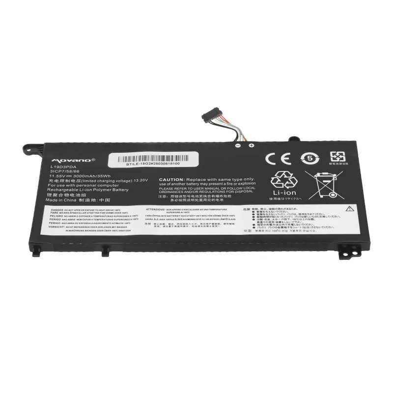 MOVANO Bateria L19M3PDA para Lenovo ThinkBook 14 15 G2 G3 G4 G5 IAP ITL ACL ABA - 3000 mAh (35 Wh)