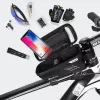WILDMAN Bike Holder Case M E2 1L preto - bolsa de guiador para smartphone, resistente a salpicos, compatível com ecrã tátil, 1L de arrumação