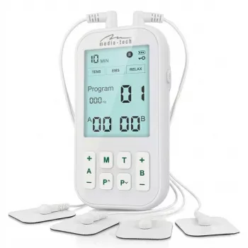 MEDIA-TECH Massajador TENS/EMS MT6543 | Alívio da dor e estimulador muscular de canal duplo