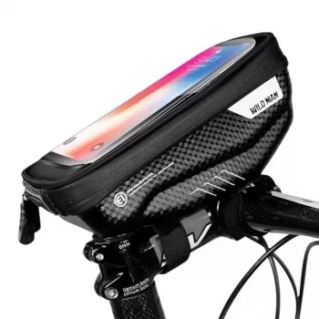 Bolsa de quadro de bicicleta compacta WILDMAN Bike Holder Case S E1 1L preta – com fechos de velcro