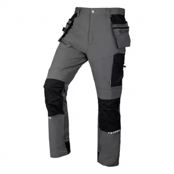 NEO TOOLS Mix&Match Calças de trabalho 4-way stretch com reforço Cordura, cinzento-preto, XXL