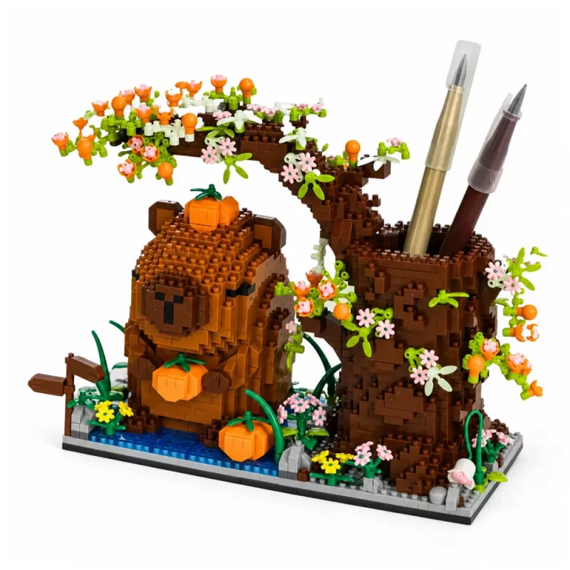 Blocos de construção Capybara com árvore porta-lápis LEAN TOYS 1800 peças