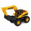 Escavadora de construção LEAN TOYS com balde móvel, luz e som - amarelo, escala 1:32