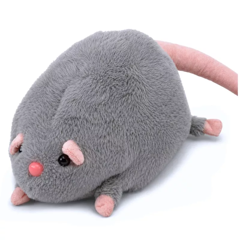 Peluche de rato LEAN TOYS com cauda comprida, cinzento, 40 cm