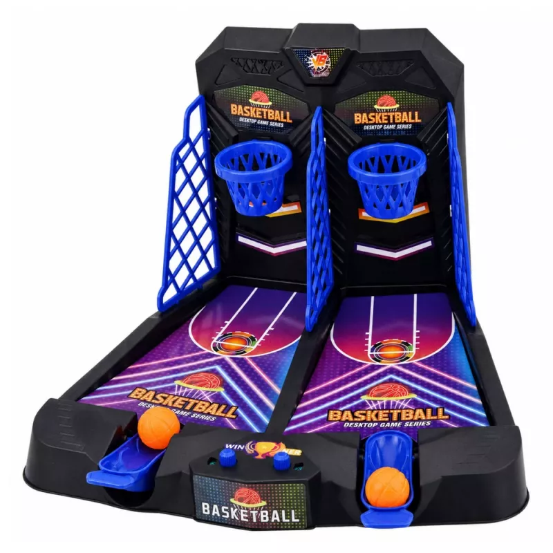 Basquetebol de mesa mini LEAN TOYS jogo de destreza a dois para 2 jogadores com contagem de pontos
