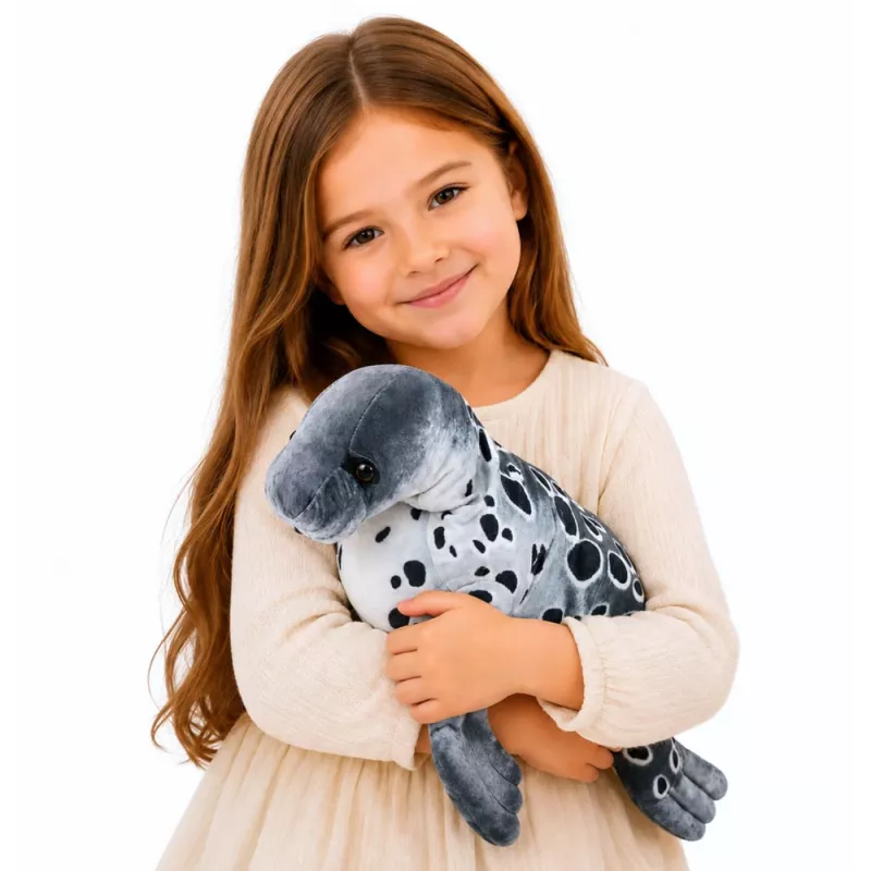 Foca realista de peluche LEAN TOYS peluche, cinzento, 50 cm