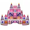 LEAN TOYS Blocos magnéticos castelo de princesa rosa 58 peças