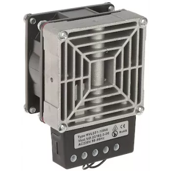 DELTA OPTICAL HVL-031-100W Aquecedor com ventoinha para calha DIN 100W com elemento PTC, 230V AC, IP20, à prova de contacto