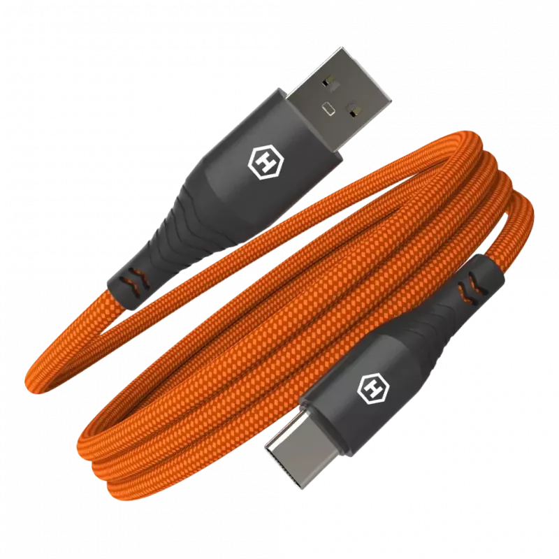 Cabo HAMMER USB-A para USB-C 1,2 m Preto 480Mbps Carregamento e dados