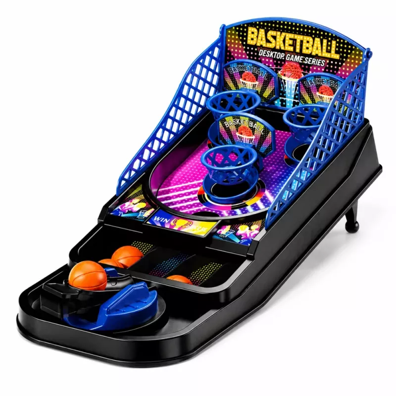 LEAN TOYS jogo de basquetebol de mesa arcade com 3 cestos e dispositivo de lançamento