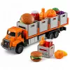 LEAN TOYS camião de transporte de alimentos laranja 1:55 modelo die-cast