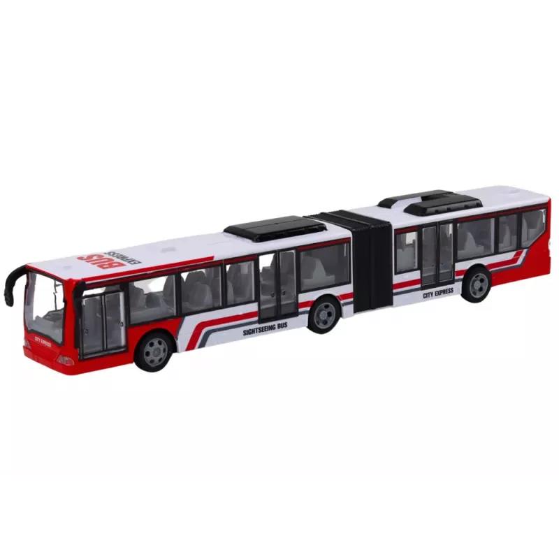 LEAN TOYS autocarro citadino RC com controlo remoto Vermelho e Branco escala 1:20